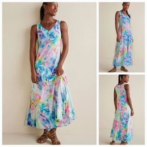 Soft Surroundings Brenda Maxi Watercolor Feminine Dress Sz. 10P NWT